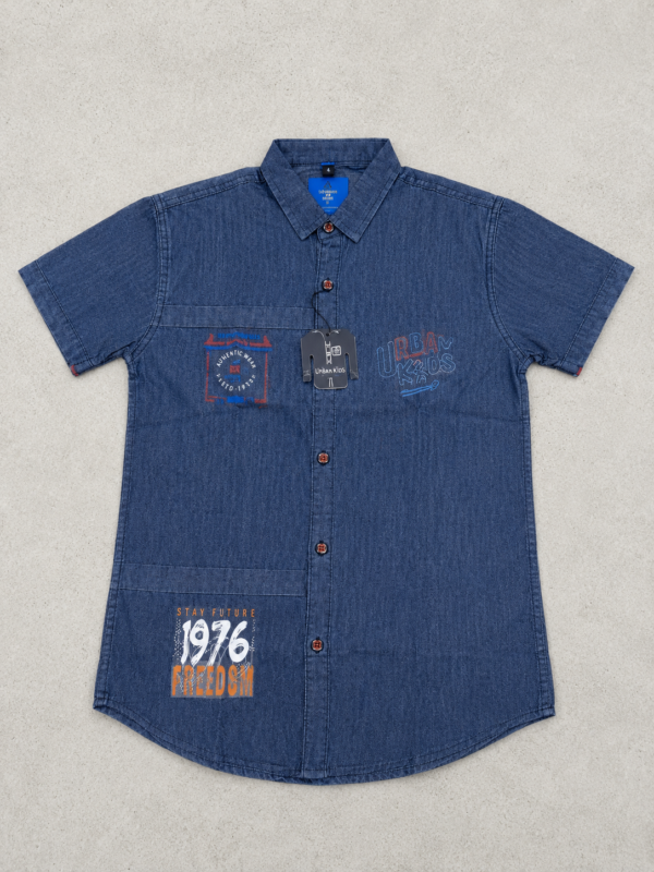 UrbanKids Denim Edge Statement Shirt