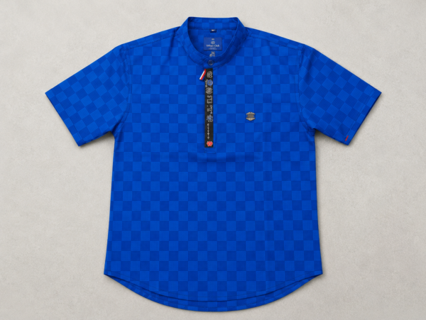 UrbanKids Cobalt Check Statement Shirt